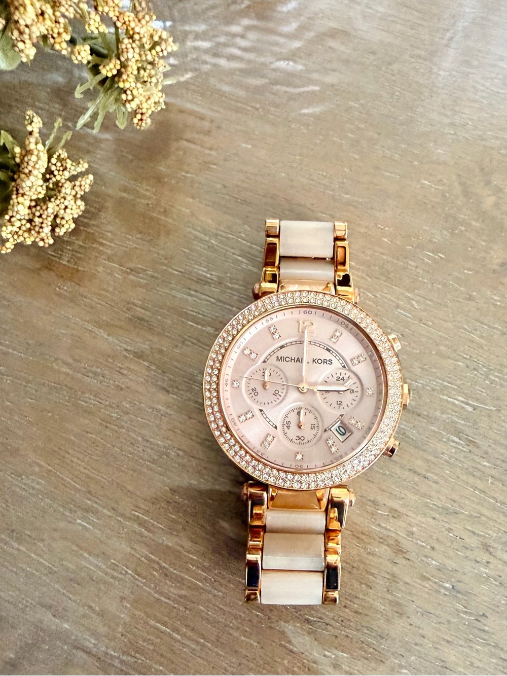 Michael Kors - Rose Gold and Blush Ceramic Accent Chronograph Watch